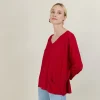 Montagut T-Shirts Et Débardeurs | Pulls-T-shirt ample en lin flammé - Balou 51-Bordeaux