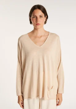 Montagut T-Shirts Et Débardeurs-T-shirt ample en lin flammé - Balou 12-Beige clair