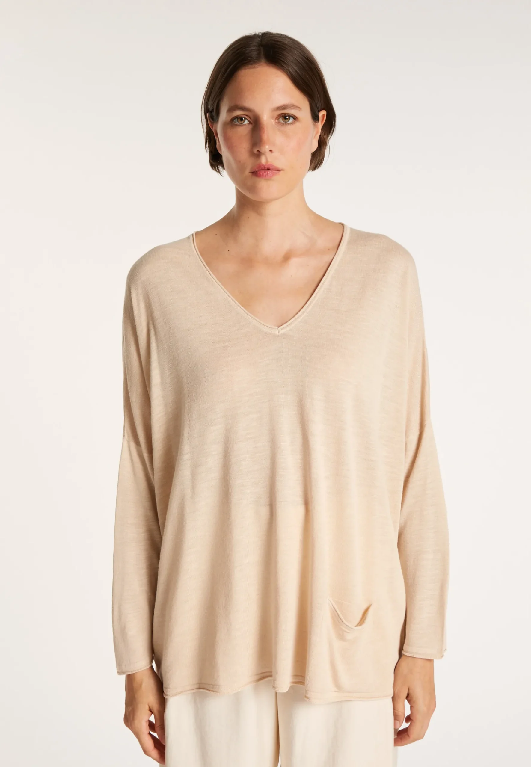 Montagut T-Shirts Et Débardeurs-T-shirt ample en lin flammé - Balou 12-Beige clair