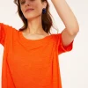Montagut T-Shirts Et Débardeurs-T-shirt ample en lin flammé - Pavot 15-Orange