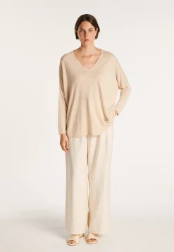 Montagut T-Shirts Et Débardeurs-T-shirt ample en lin flammé - Balou 12-Beige clair