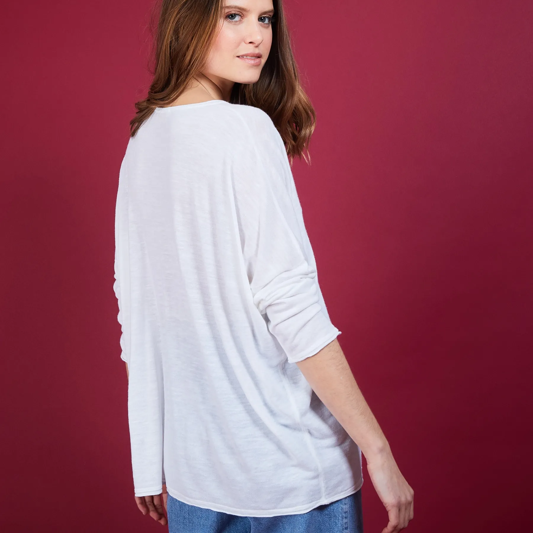 Montagut T-Shirts Et Débardeurs-T-shirt ample en lin flammé - Balou 02-Blanc