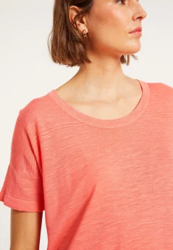Montagut T-Shirts Et Débardeurs-T-shirt ample en lin flammé - Pavot 25-Rose moyen
