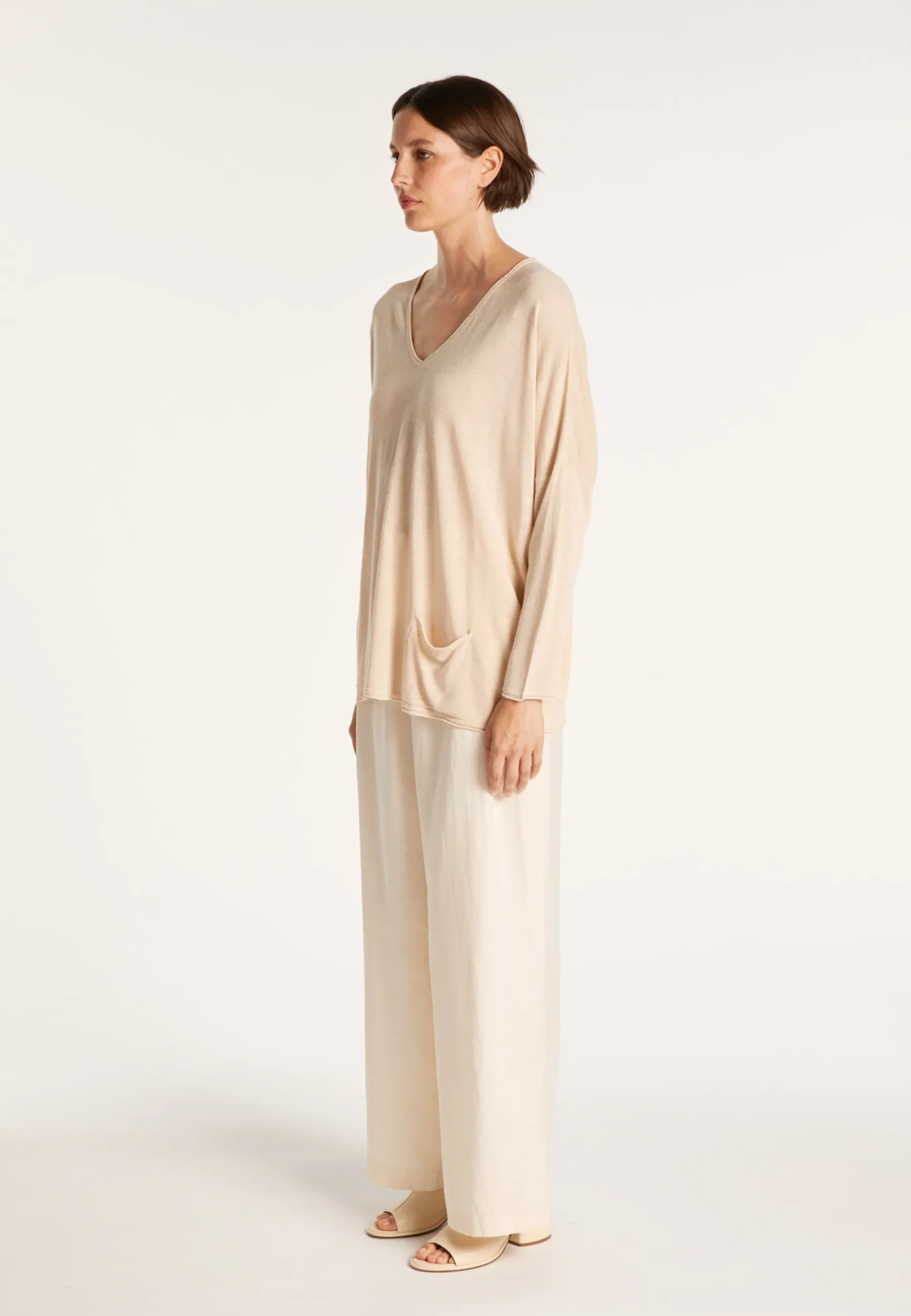 Montagut T-Shirts Et Débardeurs-T-shirt ample en lin flammé - Balou 12-Beige clair