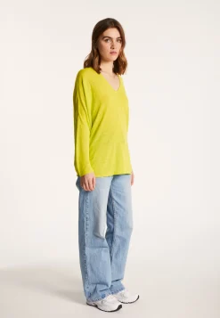Montagut T-Shirts Et Débardeurs-T-shirt ample en lin flammé - Balou 90-Vert anis
