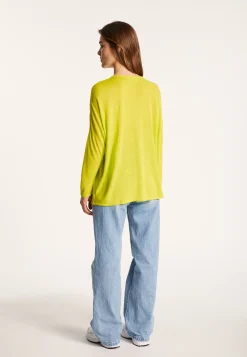 Montagut T-Shirts Et Débardeurs-T-shirt ample en lin flammé - Balou 90-Vert anis