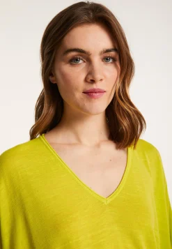 Montagut T-Shirts Et Débardeurs-T-shirt ample en lin flammé - Balou 90-Vert anis