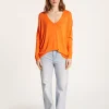 Montagut T-Shirts Et Débardeurs-T-shirt ample en viscose et soie - Nahla 15-Orange