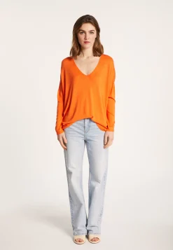 Montagut T-Shirts Et Débardeurs-T-shirt ample en viscose et soie - Nahla 15-Orange