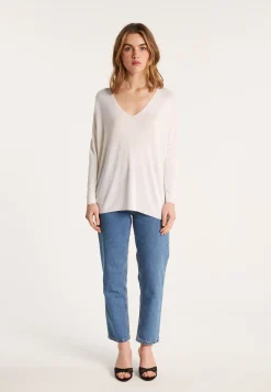 Montagut T-Shirts Et Débardeurs-T-shirt ample en viscose et soie - Nahla 82-Ecru