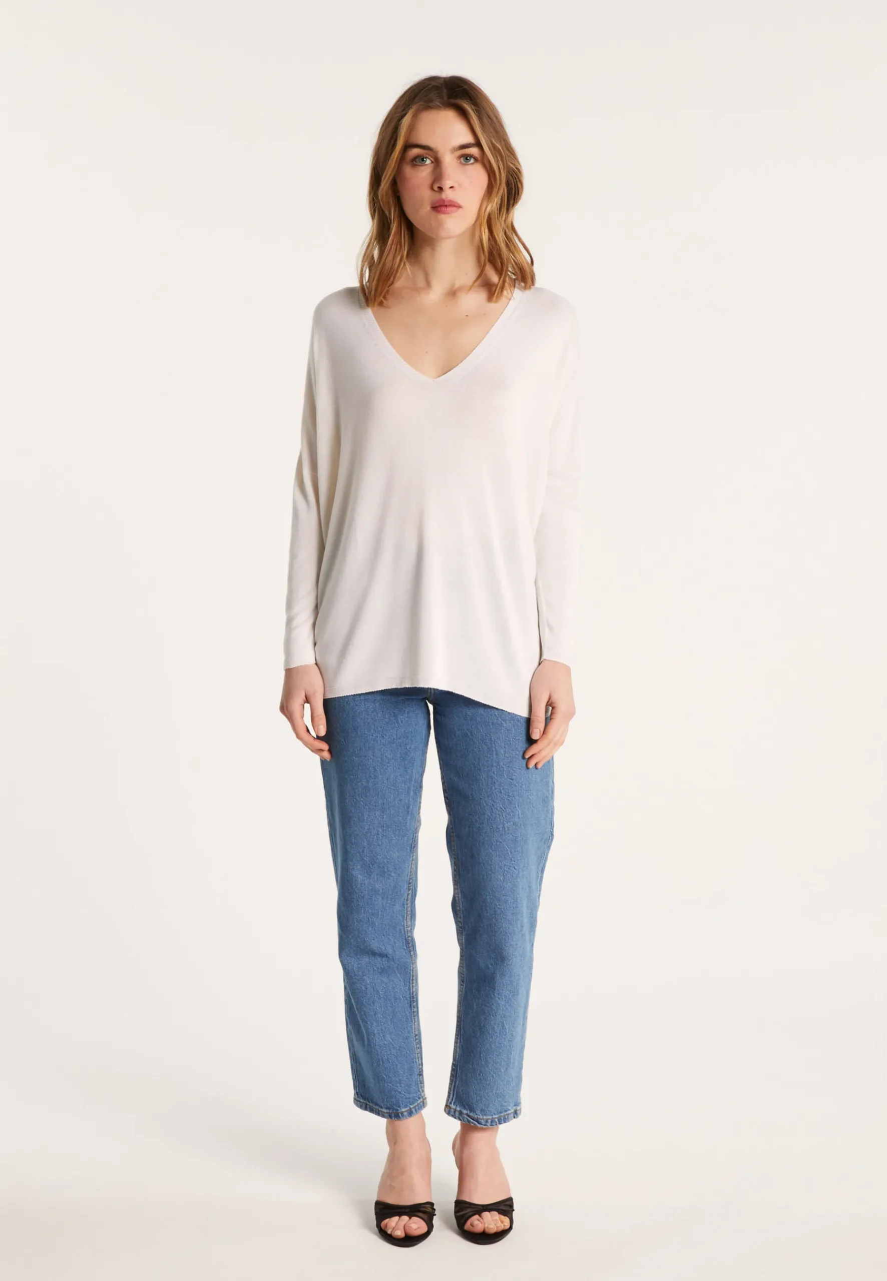 Montagut T-Shirts Et Débardeurs-T-shirt ample en viscose et soie - Nahla 82-Ecru