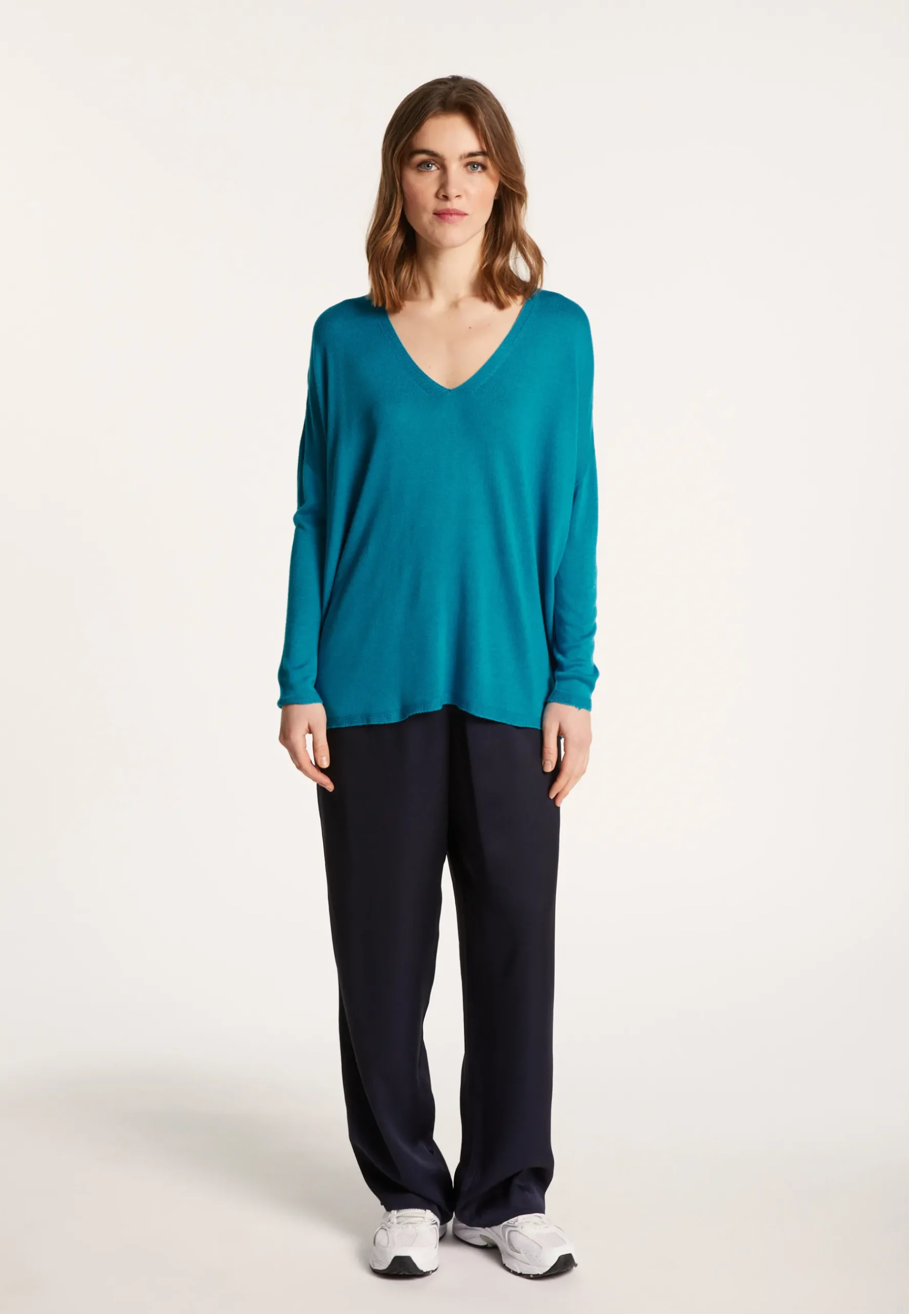 Montagut T-Shirts Et Débardeurs-T-shirt ample en viscose et soie - Nahla 49-Turquoise