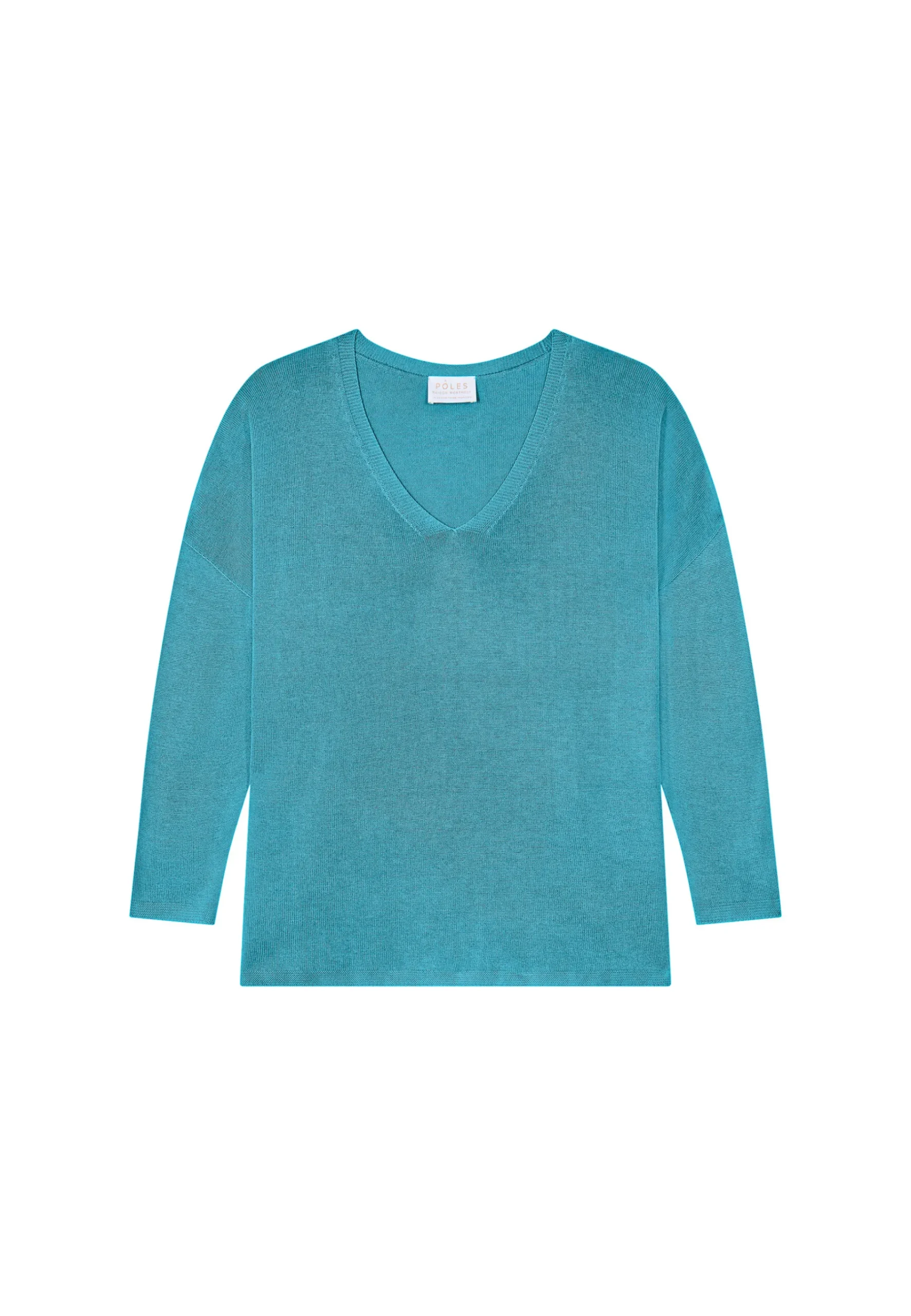 Montagut T-Shirts Et Débardeurs-T-shirt ample en viscose et soie - Nahla 49-Turquoise