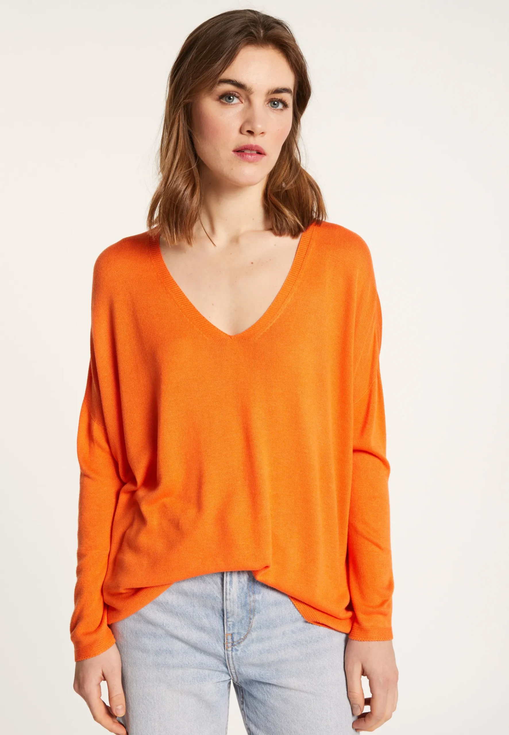 Montagut T-Shirts Et Débardeurs-T-shirt ample en viscose et soie - Nahla 15-Orange