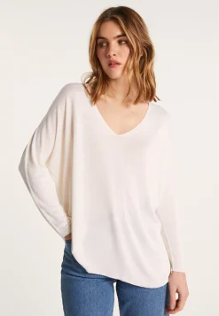 Montagut T-Shirts Et Débardeurs-T-shirt ample en viscose et soie - Nahla 82-Ecru
