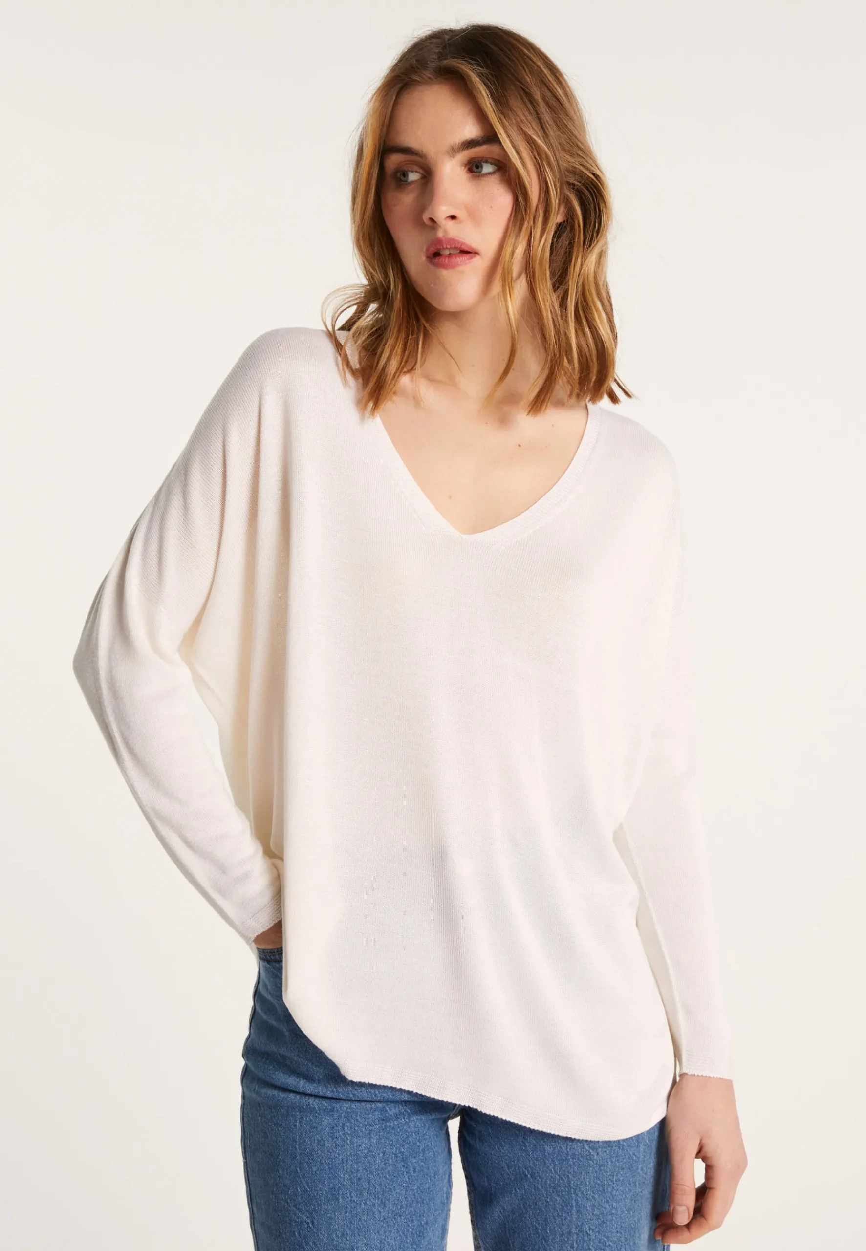 Montagut T-Shirts Et Débardeurs-T-shirt ample en viscose et soie - Nahla 82-Ecru