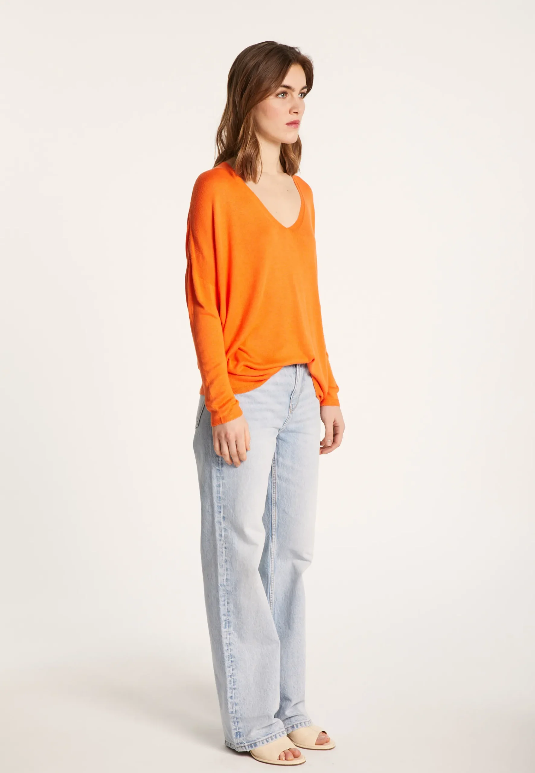 Montagut T-Shirts Et Débardeurs-T-shirt ample en viscose et soie - Nahla 15-Orange