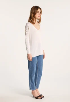 Montagut T-Shirts Et Débardeurs-T-shirt ample en viscose et soie - Nahla 82-Ecru