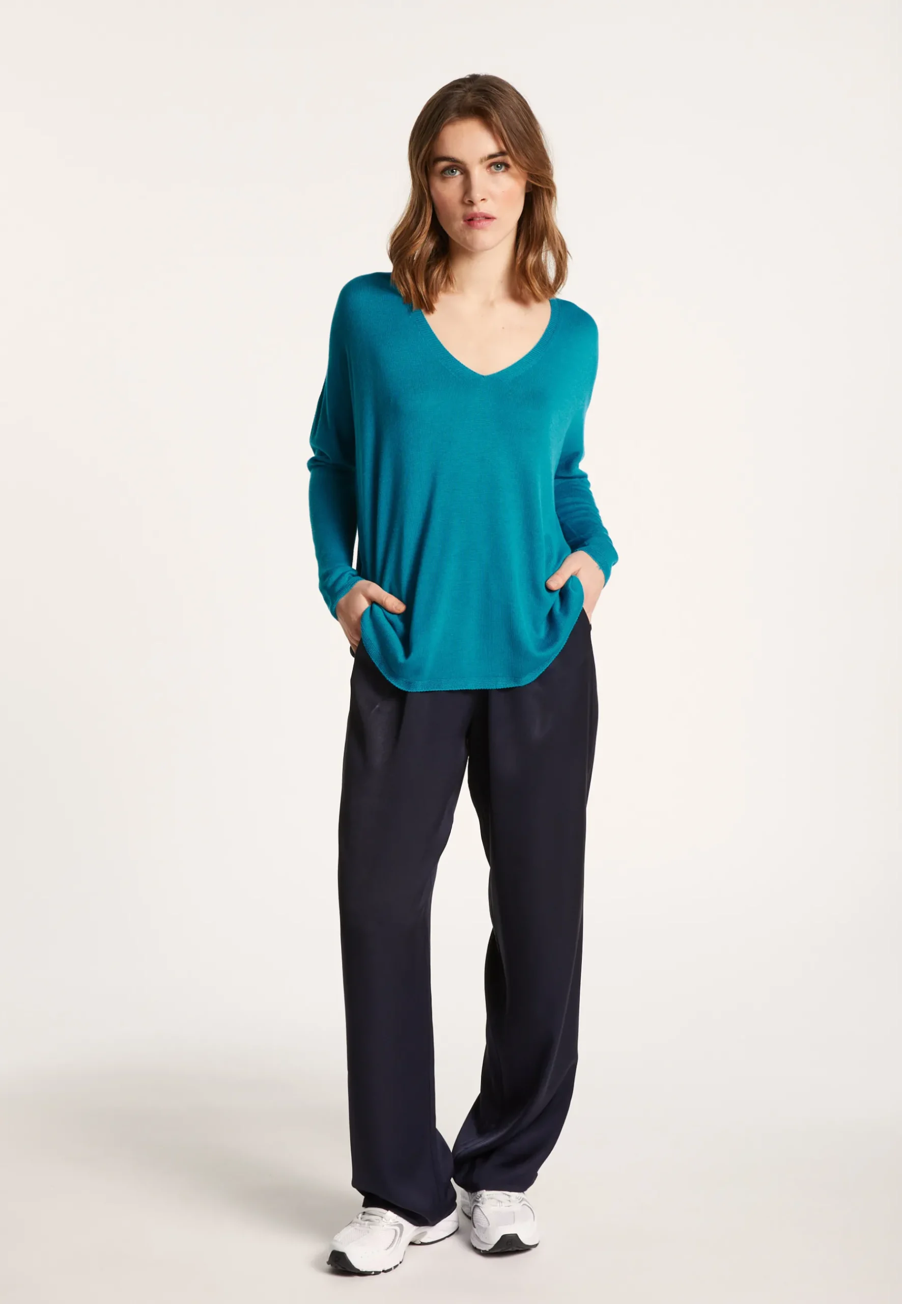 Montagut T-Shirts Et Débardeurs-T-shirt ample en viscose et soie - Nahla 49-Turquoise