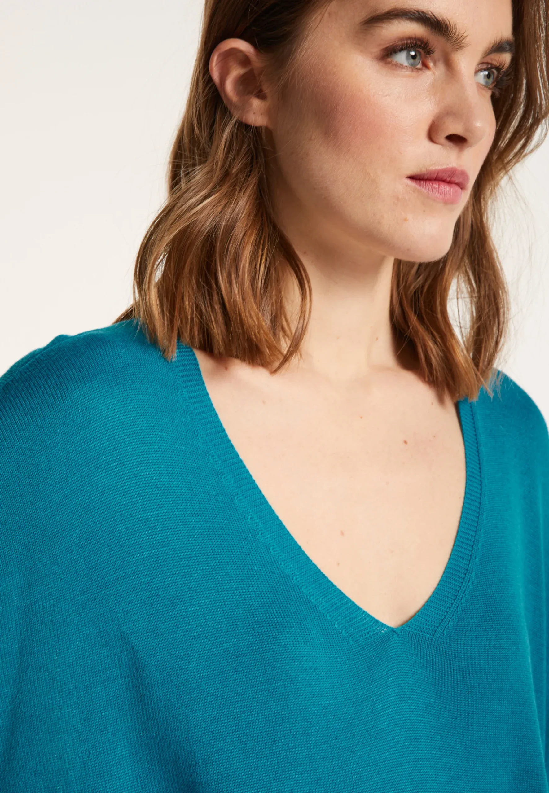 Montagut T-Shirts Et Débardeurs-T-shirt ample en viscose et soie - Nahla 49-Turquoise