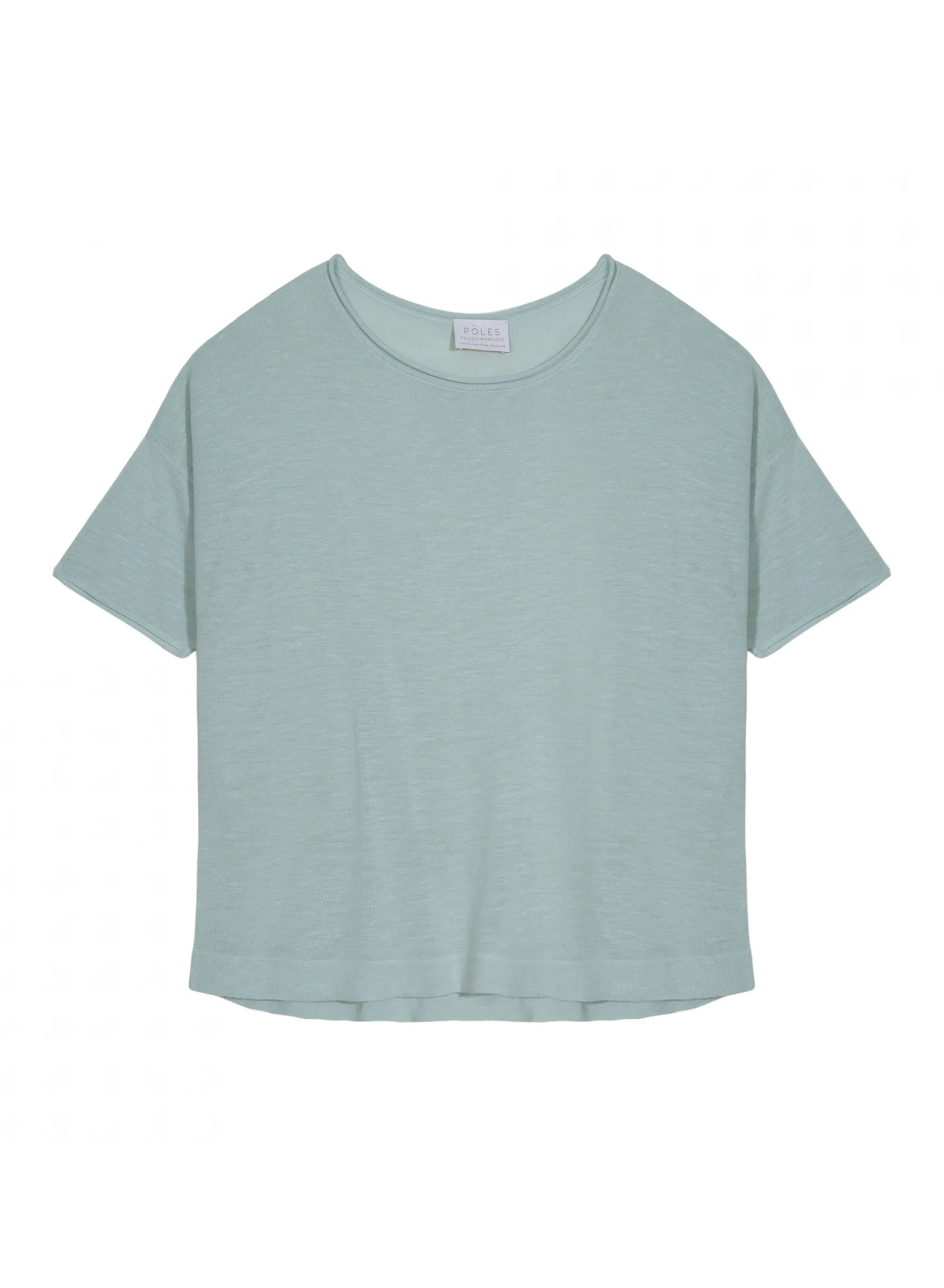 Montagut T-Shirts Et Débardeurs-T-shirt ample manches coudes en lin flammé - Taslim 23-Vert clair