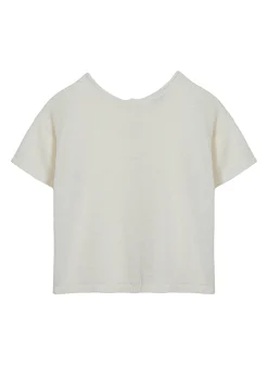 Montagut T-Shirts Et Débardeurs-T-shirt boutonné à l'arrière en lin - Tilla 82-Ecru