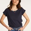 Montagut T-Shirts Et Débardeurs-T-shirt col bateau en coton - Divine 05-Bleu marine