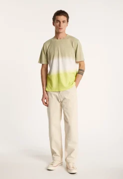 Montagut Polos Et T-Shirts-T-shirt col rond dip dye - Ivanoe 90-Vert anis