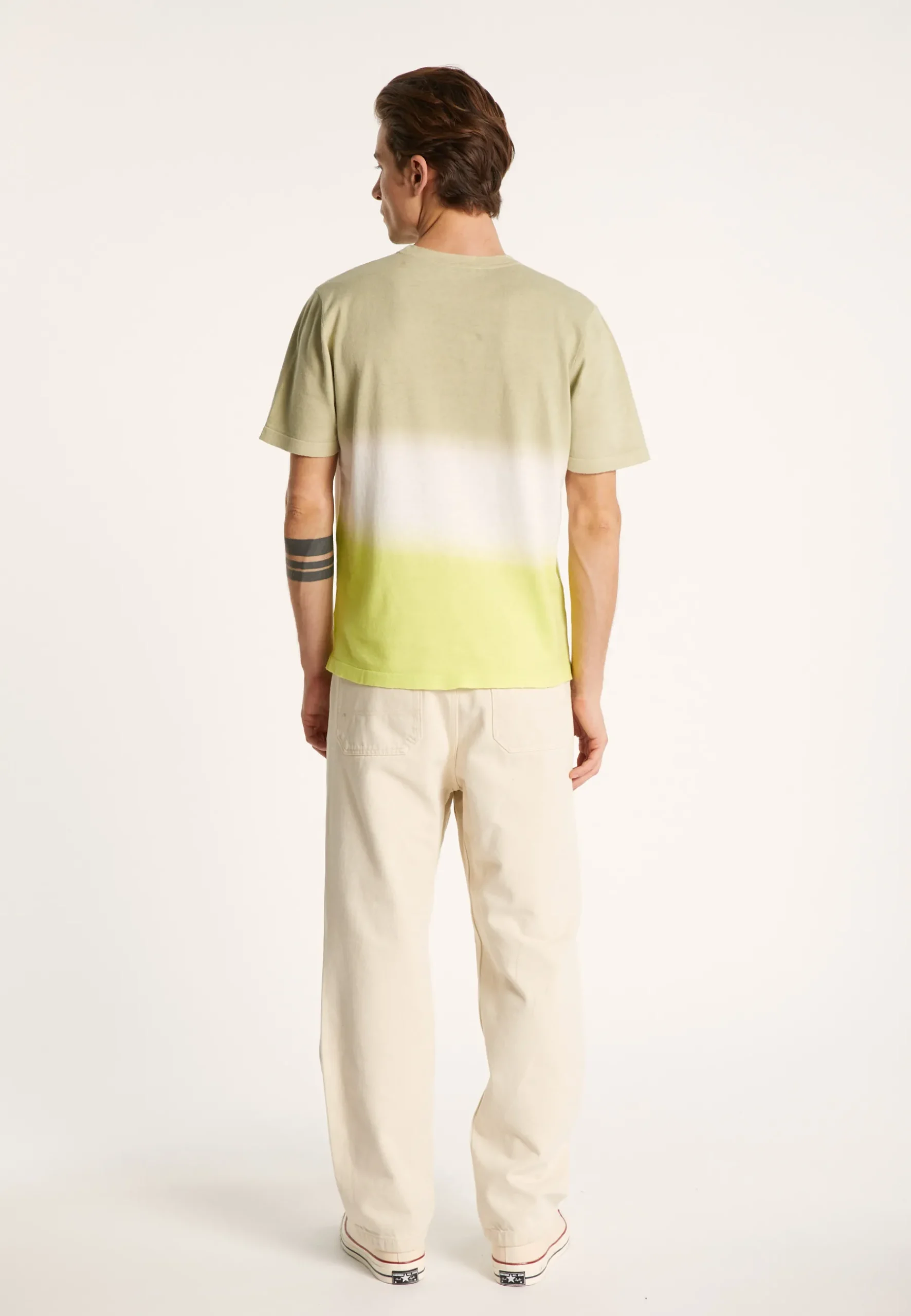 Montagut Polos Et T-Shirts-T-shirt col rond dip dye - Ivanoe 90-Vert anis