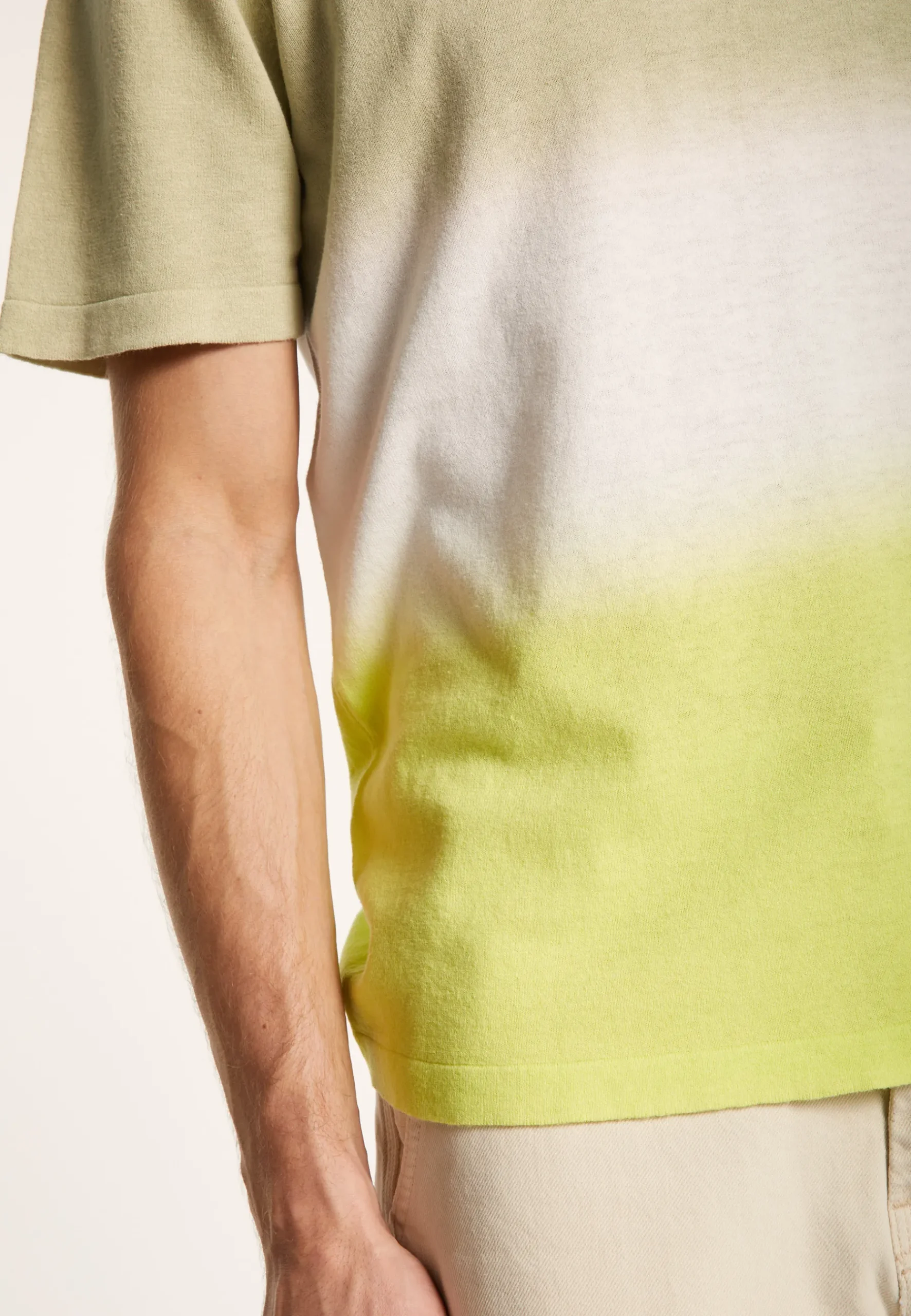 Montagut Polos Et T-Shirts-T-shirt col rond dip dye - Ivanoe 90-Vert anis