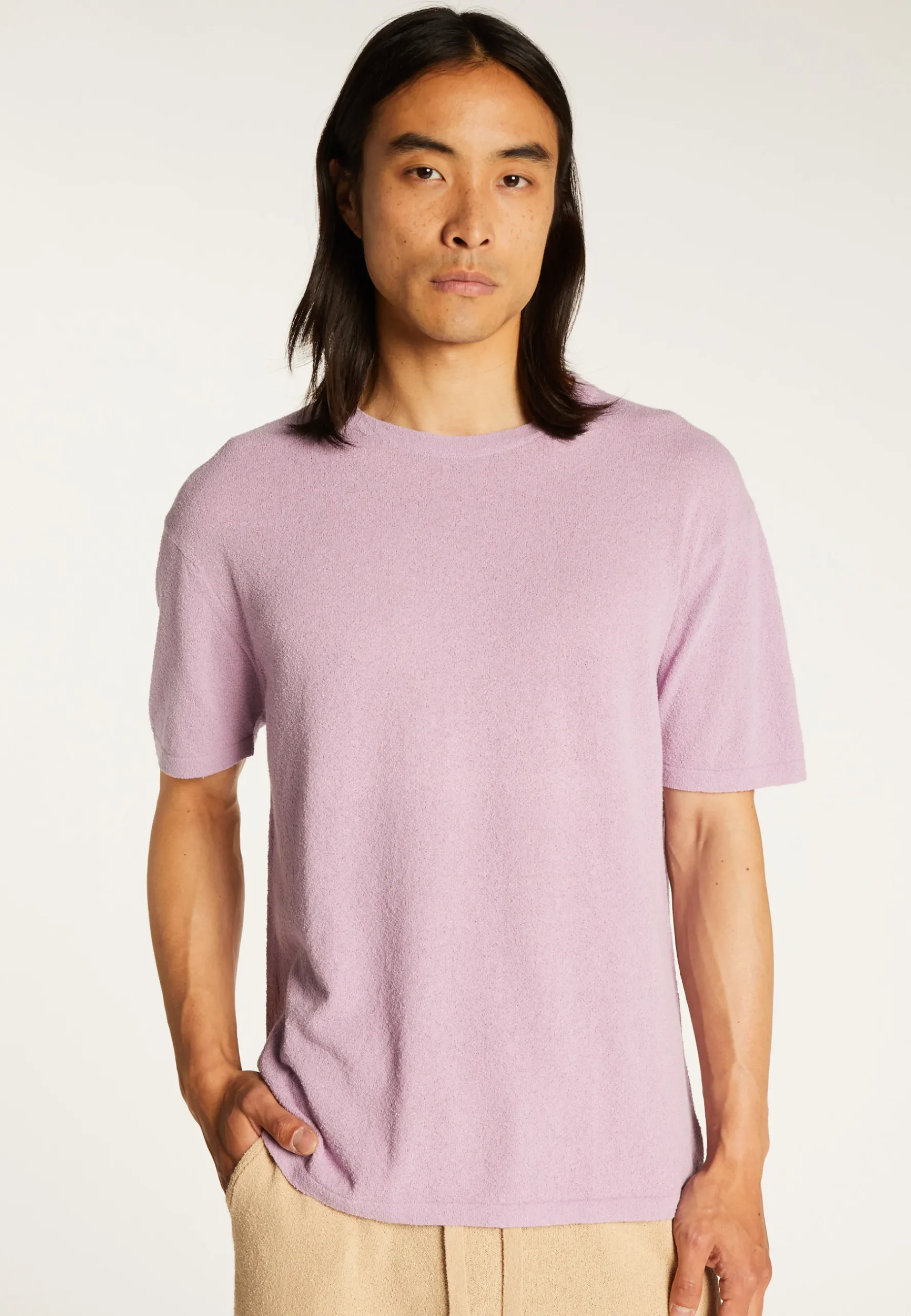 Montagut Polos Et T-Shirts-T-shirt col rond en coton brossé - Don 17-Violet