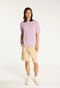 Montagut Polos Et T-Shirts-T-shirt col rond en coton brossé - Don 17-Violet