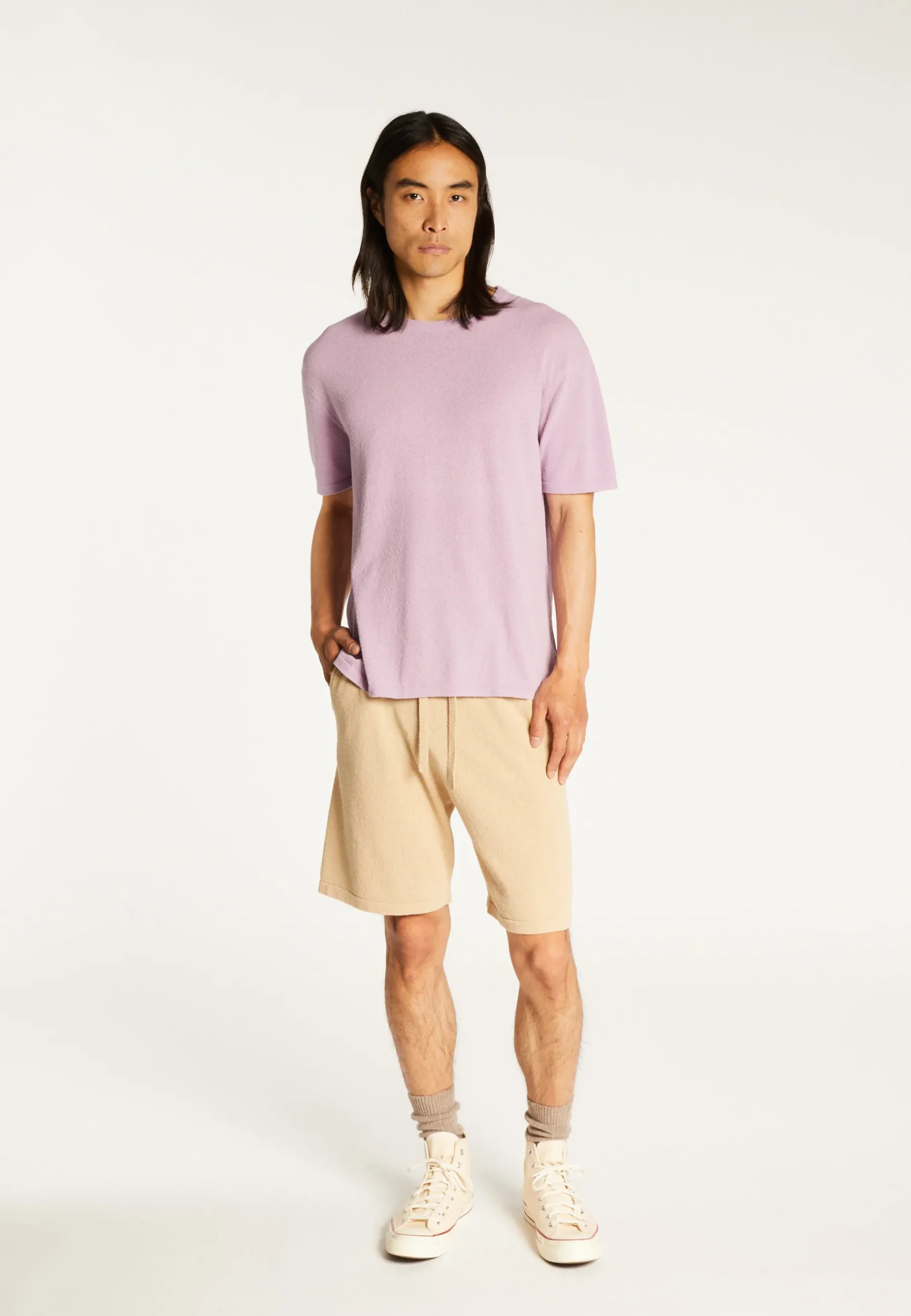 Montagut Polos Et T-Shirts-T-shirt col rond en coton brossé - Don 17-Violet