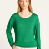 Montagut Les Incontournables-T-shirt col rond en fibre de bambou cachemire - Aemilia 22-Vert moyen