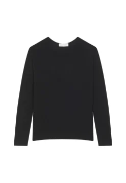 Montagut Les Incontournables-T-shirt col rond en fibre de bambou cachemire - Aelia 01-Noir