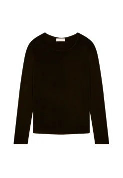 Montagut Les Incontournables-T-shirt col rond en fibre de bambou cachemire - Aemilia 01-Noir