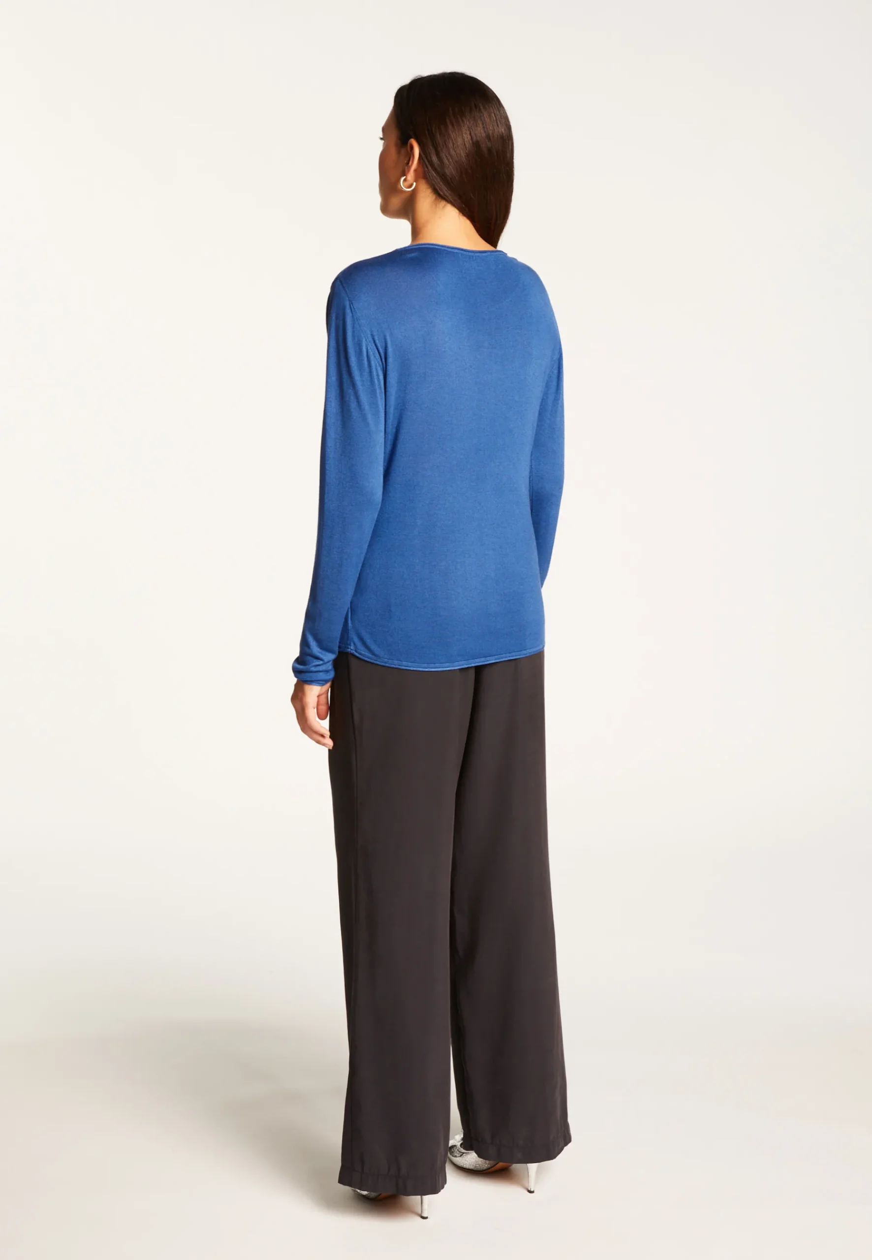 Montagut Les Incontournables-T-shirt col rond en fibre de bambou cachemire - Aemilia 48-Bleu roi