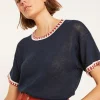 Montagut T-Shirts Et Débardeurs-T-shirt col rond en lin - Morwena 05-Bleu marine