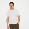 Montagut Polos Et T-Shirts-T-shirt col rond en lin flammé - Renaud 02-Blanc