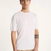 Montagut Polos Et T-Shirts-T-shirt col rond en lin flammé - Renaud 02-Blanc
