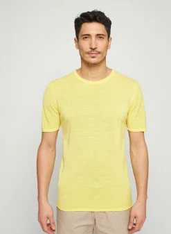 Montagut Polos Et T-Shirts-T-shirt col rond en lin flammé - Renaud 08-Jaune