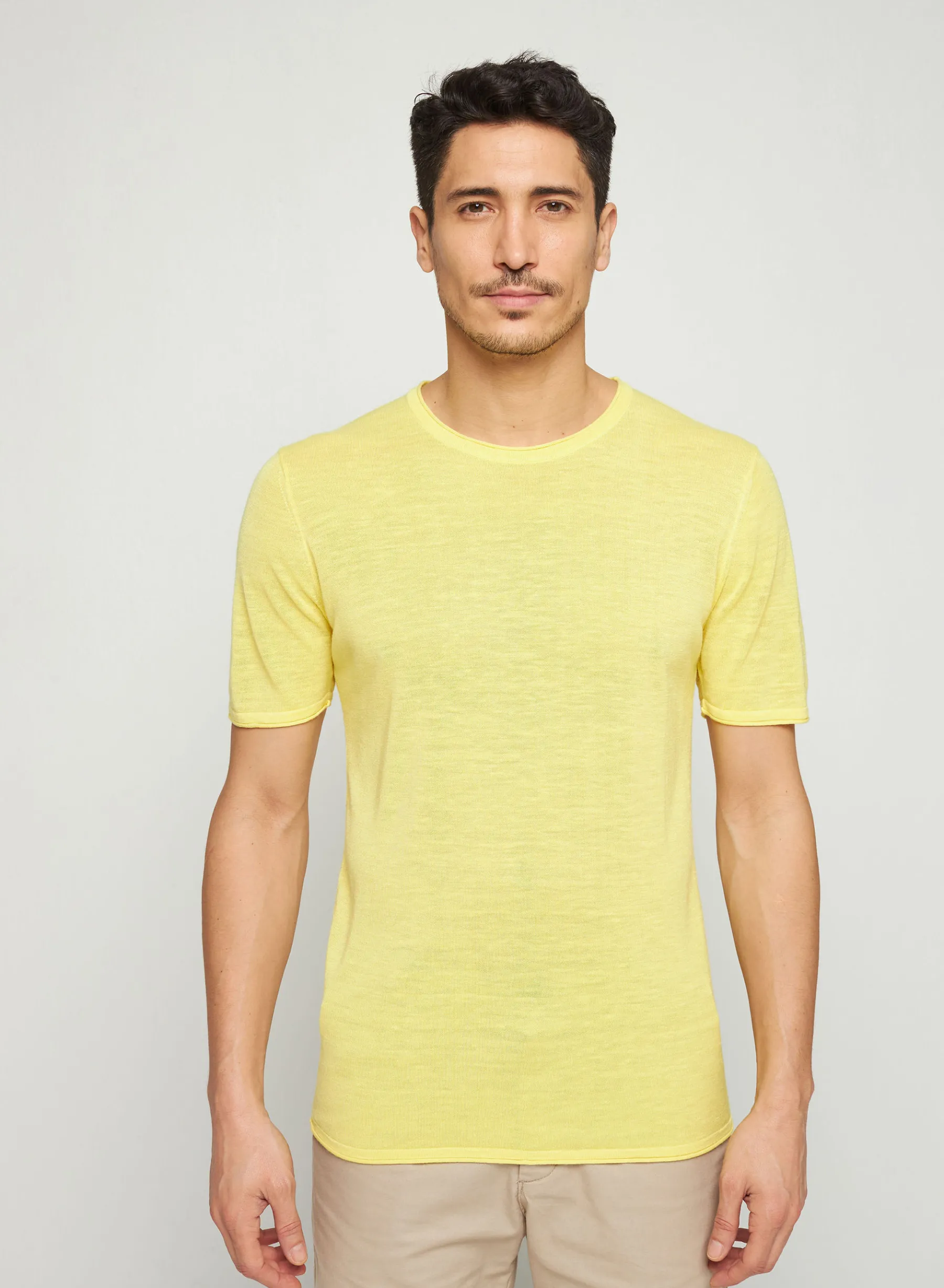 Montagut Polos Et T-Shirts-T-shirt col rond en lin flammé - Renaud 08-Jaune
