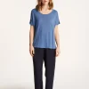 Montagut T-Shirts Et Débardeurs-T-shirt col rond en lin flammé - Loli 03-Bleu foncé