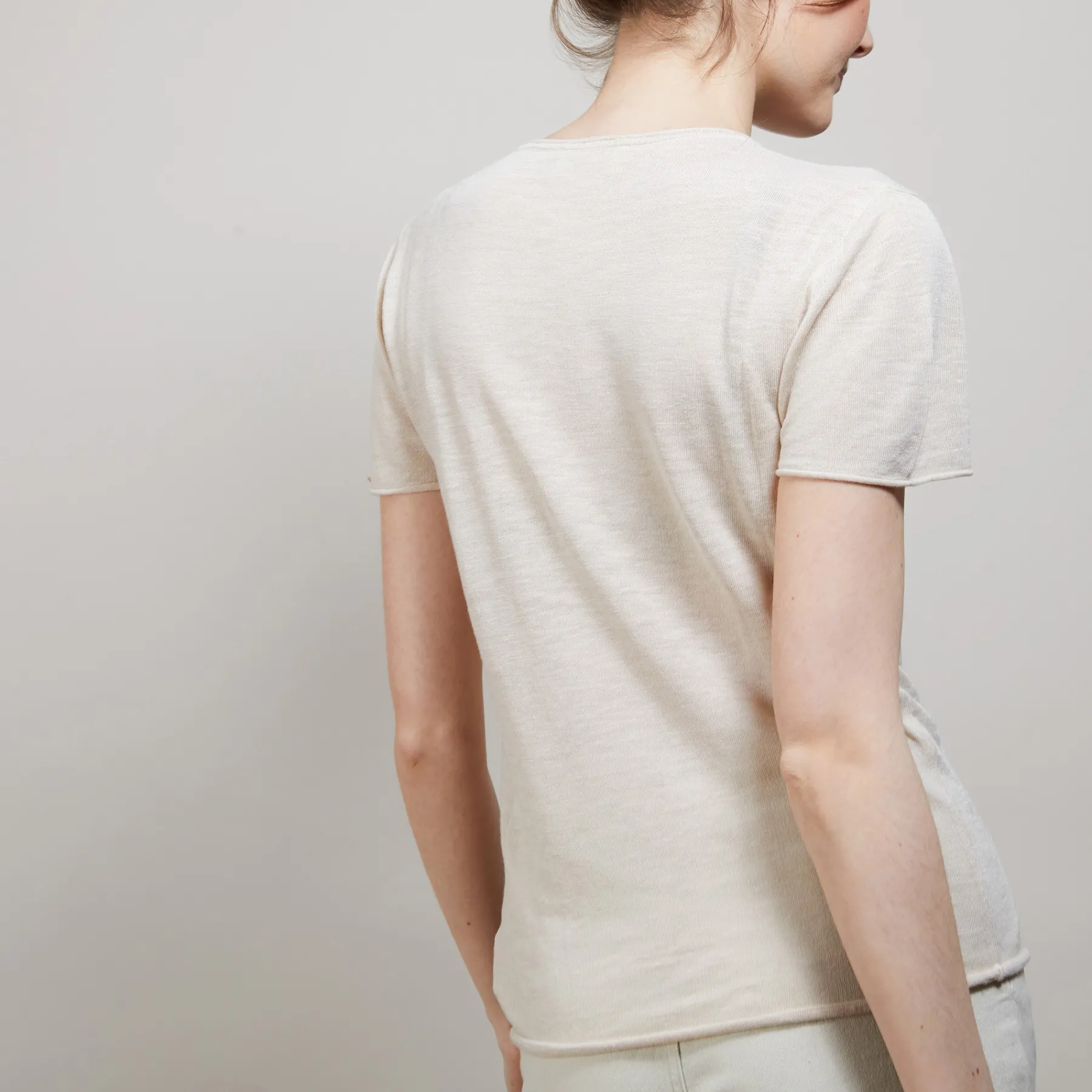 Montagut T-Shirts Et Débardeurs-T-shirt col rond en lin flammé - Bang 12-Beige clair