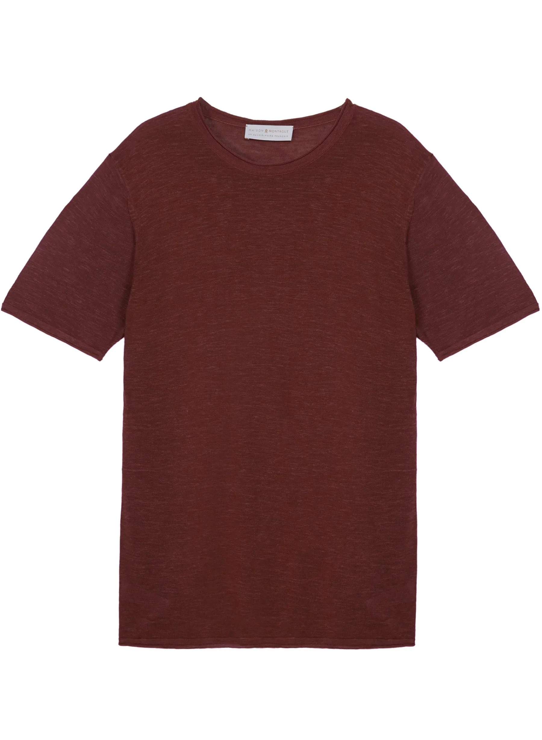 Montagut Polos Et T-Shirts-T-shirt col rond en lin flammé - Renaud 51-Bordeaux