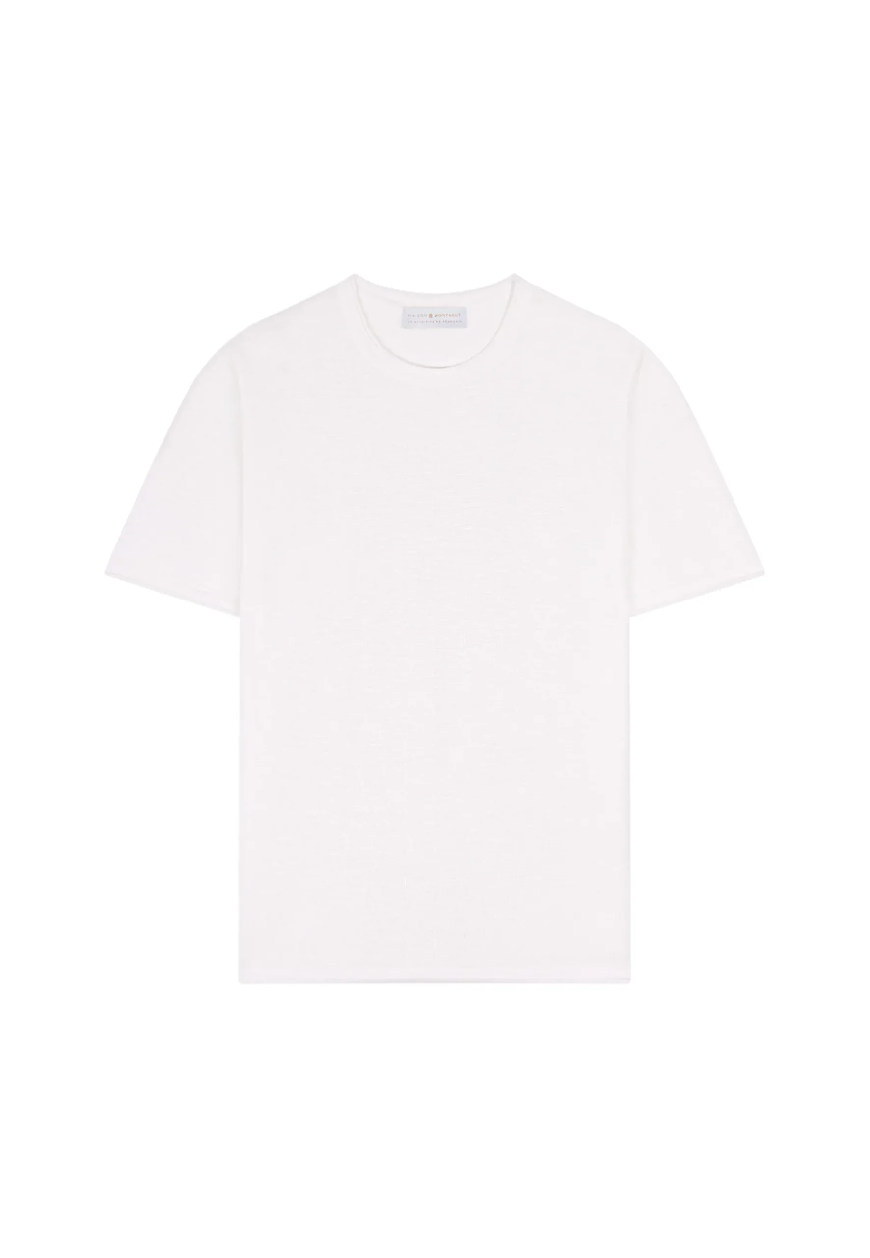 Montagut Polos Et T-Shirts-T-shirt col rond en lin flammé - Renaud 02-Blanc