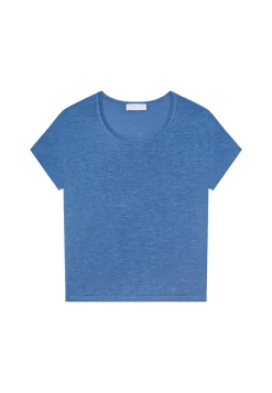 Montagut T-Shirts Et Débardeurs-T-shirt col rond en lin flammé - Loli 03-Bleu foncé