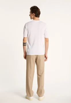 Montagut Polos Et T-Shirts-T-shirt col rond en lin flammé - Renaud 02-Blanc
