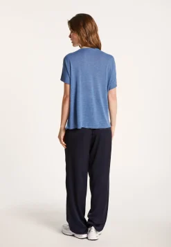Montagut T-Shirts Et Débardeurs-T-shirt col rond en lin flammé - Loli 03-Bleu foncé
