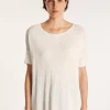 Montagut T-Shirts Et Débardeurs-T-shirt col rond en viscose crepe - Bibiche 82-Ecru